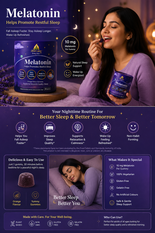 ☀️Jivan Aayu Melatonin Gummies🌙💤 (🥳Buy 1 Get 1 Free🥳) (30 Gummies)