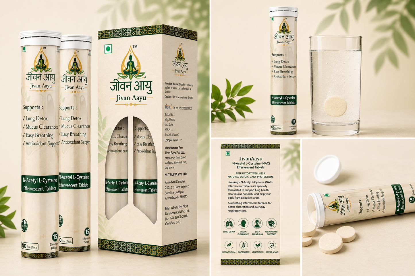 🌿Jivan Aayu N-Acetyl L-Cysteine (NAC)🌱 Effervescent Tablets 600mg🎁( Buy 1 Get 1 FREE🔥)