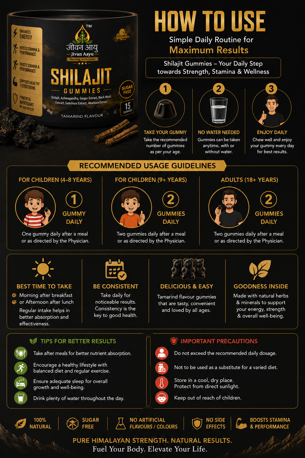 ⚡ Jivan Aayu Shilajit Power Gummies 🔥( Buy 1 Get 1 FREE)