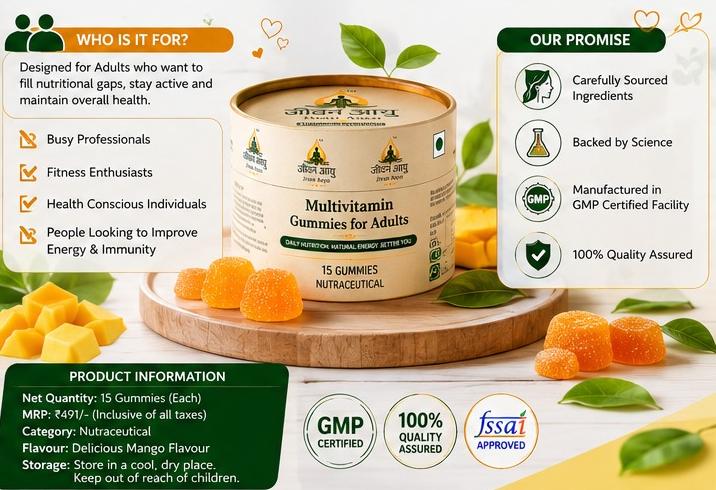 ✨Jivan Aayu Multivitamin Gummies for Adults 🎁 Buy 1 Get 1 FREE🌿