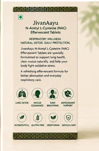 🌿Jivan Aayu N-Acetyl L-Cysteine (NAC)🌱 Effervescent Tablets 600mg🎁( Buy 1 Get 1 FREE🔥)