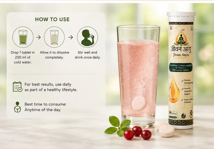 ✨ Jivan Aayu Glutathione Effervescent Tablets 🎁 Buy 1 Get 1 FREE💖