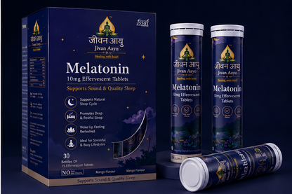 🌙 Jivan Aayu Melatonin 10mg Effervescent Tablets 😴 🎁( BUY 1 GET 1 FREE💜)