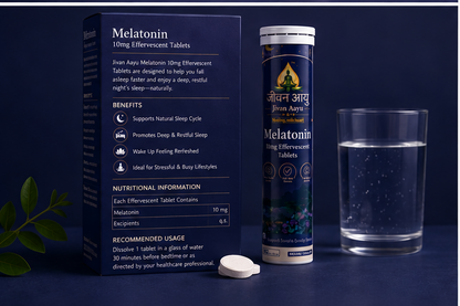 🌙 Jivan Aayu Melatonin 10mg Effervescent Tablets 😴 🎁( BUY 1 GET 1 FREE💜)