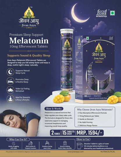 Jivan Aayu Melatonin 10mg Effervescent Tablets